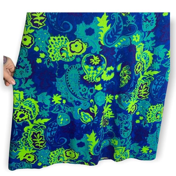 Vintage Handmade 60s Psychedelic Print Full Length High Neck Dress Large - Picture 3 of 11